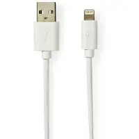 Nedis Lightning Kabel | Apple Lightning 8- Pins naar USB-A Male | 1 m | Grijs / Wit | 1 stuks - CCBW39300WT10