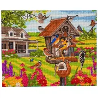 Crystal Art Framed Garden Birds 40 x 50cm Crystal Art kit (Full Painting)