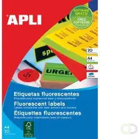 APLI fluo etiketten 64 x 33,9 mm (b x h) rood