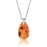 Montebello Ketting Jan DZ422 - Swarovski Druppel - 925 Zilver Gerhod. - 16mm - 40cm