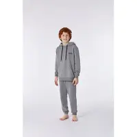 Woody huispak jongens/heren broek + pull - grijs melange - 212-2-QLE-K/125 - maat 128