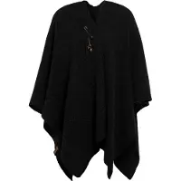 Knit Factory Jazz Omslagvest - Zwart - One Size