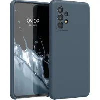 Kwmobile telefoonhoesje geschikt voor Samsung Galaxy A52 / A52 5G / A52s 5G - Hoesje met siliconen coating - Smartphone case in leisteen