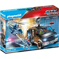 Playmobil helikopterachtervolging met weggelopen busje