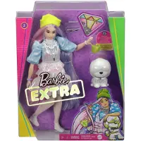 Mattel Barbie Extra pop met lang, pastelkleurig haar, inclusief huisdier