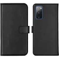 Selencia Echt Leren Bookcase voor de Samsung Galaxy S20 FE - Zwart