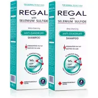 Regal Anti Roos Selenium Sulfide Shampoo Voordeelverpakking 2 Stuks – Normaal & Vet Haar – met Menthol & Klei – 2 x 200ml
