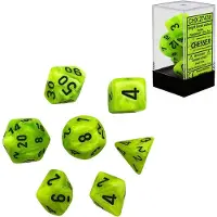 Chessex Vortex Bright Green/Black Polydice (7)
