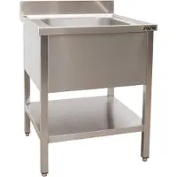 Saro Spoeltafel Met 1 Wasbak - Gecentreerd - 700 Mm Diepte - 700 Mm 700-2500 - Horeca & Professioneel