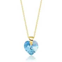 Montebello Ketting Aella KHG445 - Swarovski Hart - 925 Zilver Verguld - Ø10mm - 40cm