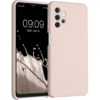 Kwmobile telefoonhoesje geschikt voor Samsung Galaxy A32 5G - Hoesje met siliconen coating - Smartphone case in kokosmelk