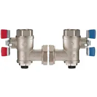 Delabie 2 x haakse afsluitkraan met trad. sluiting voor PREMIX 1