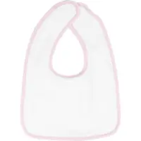 The One Towelling Baby Slab - Klittenband sluiting - Slabbetje - 100% Katoen - 26 x 37 cm - Wit/Roze
