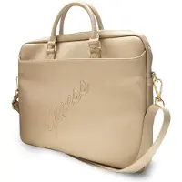 GUESS Saffiano Vintage Script Laptop Tas - 15 en 16 inch Goud