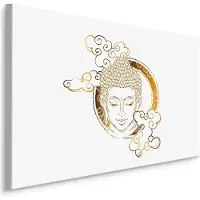 Karo-art Schilderij - Boeddha in de Wolken, Premium Print, 5 maten