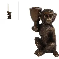 VAN MANEN Kandelaar "Monkey" brons polystone 10,5x6,2x15cm