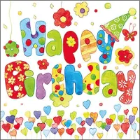 Ambiente 20x Tafel diner/lunch servetten 33 x 33 cm happy birthday verjaardag print
