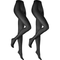 Hudson Simply Shine 15 Panty - 2 pack - Zwart - Maat 42-44