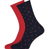 Tommy Hilfiger Sokken 2P Women Dot Sock Rood patroon Maat 35/38 Dames