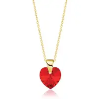 Montebello Ketting Aella KHG449 - Swarovski Hart - 925 Zilver Verguld - Ø10mm - 40cm