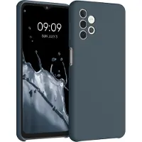 Kwmobile telefoonhoesje geschikt voor Samsung Galaxy A32 5G - Hoesje met siliconen coating - Smartphone case in leisteen