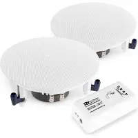 Inventum Inbouw speaker - 2x plafond speaker ESCS6 + Bluetooth versterker BT10 - Complete set voor kantoor, hal, wachtkamer, etc.