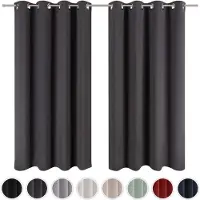 Blumtal Gordijnen Set van 2 - Verduisterend Gordijn Kant en Klaar - Blackout Gordijnen - 117 x 138 cm - Antraciet