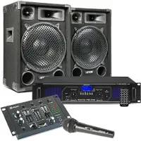 Max MAX12 DJ set met o.a. speakers, versterker en mixer - 1400W