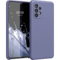 Kwmobile telefoonhoesje geschikt voor Samsung Galaxy A52 / A52 5G / A52s 5G - Hoesje met siliconen coating - Smartphone case in lavendelgrijs