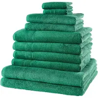 Bonprix Handdoek van katoen (10-dlg. set) maat 10-dlg. set bestaande uit wasdoekje: 30/30 cm, gastendoekje 30/50 cm: 30/50 cm, handdoek 50/100 cm: 50/100 cm, douchelaken: 70/140 cm