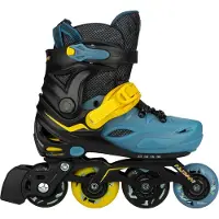 Nijdam Skeelers - Verstelbaar - Blacktop Game - Zwart/Blauw - 37-40