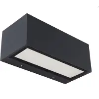 Lutec Gemini - buiten wandlamp - 22 x 10 x 8 cm - 21W LED incl. - IP54 - donkergrijs - warm wit