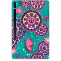 B2Ctelecom Back Cover voor Samsung Galaxy Tab S7 Plus | S8 Plus Tablethoes Cirkels en Vlinders