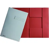 Esselte 3-klepsmap met lijnbedrukking maat folio rood (50 stuks)