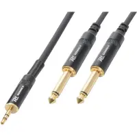 PD Connex 2x 6,35mm Jack - 3,5mm Jack stereo audio kabel - 6 meter