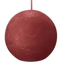 Bolsius 6 stuks rood rustiek bolkaars Ø 76 mm (25 uur) Eco Shine Delicate Red