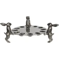 Clayre & Eef SCHAAL | Ø 38*15 CM | ZILVERKLEURIG | ALUMINUM | EIERSCHAAL | HAZEN |