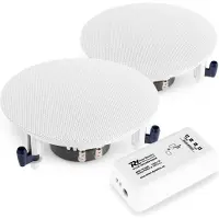 Power Dynamics Plafond speaker - Set van 2 plafond inbouw speakers + versterker en luidsprekerkabel - Complete set voor kantoor, hal, wachtkamer, etc.