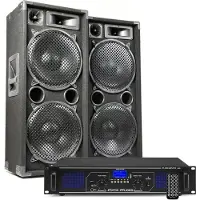 Fenton DJ geluidsinstallatie met Bluetooth - MAX212 DJ luidsprekers + Bluetooth versterker combinatie - 2800W