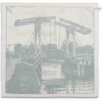Knit Factory Brug Keukendoek - Ecru/Stone Green - 50x50 cm