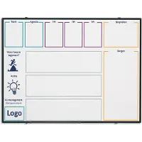 Smit Visual Whiteboard Bedrukt - - Softline profiel 8 mm zwart - 90 x
