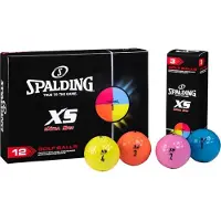 Spalding XS golfballen – 12 stuks – extra spin – multicolour - gele-oranje-roze-blauwe golfballen