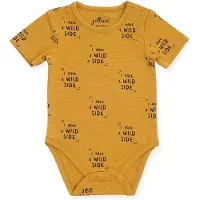 Jollein Romper korte mouw 74/80 Wild animal mustard