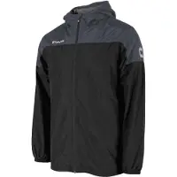 Stanno Junior voetbaljack zwart/grijs Sportjack Jongens/Meisjes Polyamide Capuchon - maat 164