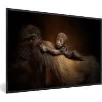 PosterMonkey Fotolijst incl. Poster - Dieren - Aap - Portret - 120x80 cm - Posterlijst