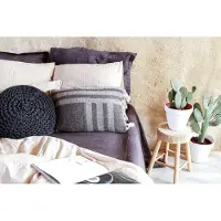 Passion for Linen Sierkussenhoes Verbier Beige Black (60 x 60 cm)