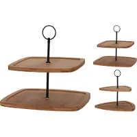 Home & Styling Etagere Bamboe 2-laags Hout hout Bamboe Etagère