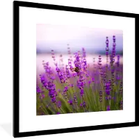 PosterMonkey Fotolijst incl. Poster - Lavendel met bij - 40x40 cm - Posterlijst