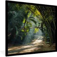PosterMonkey Fotolijst incl. Poster - Rijen bamboe in Azie - 40x40 cm - Posterlijst