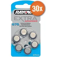 Rayovac Voordeelpak gehoorapparaat batterijen - Type 675 (blauw) - 30 x 6 stuks